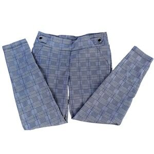 Soho Studio Women's Plaid‎ Career Dress Pants Trouser Pockets Black Blue Size LG